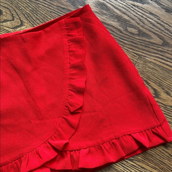 Red Ruffled Skirt - Picture 2 of 5